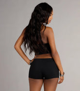 Buckle Up Belted Cutout Crop Top